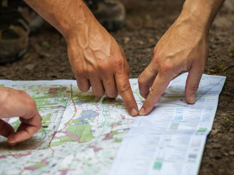 Consulting map and pointing together