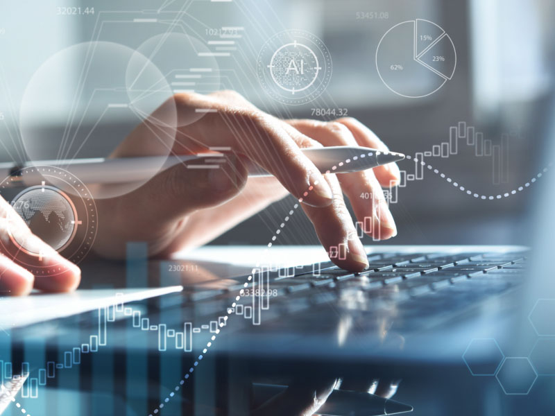 Typing on keyboard and analyzing data